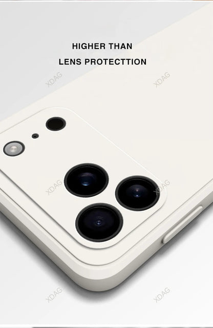 Liquid Silicone Original Phone Case for iPhone 17 Pro Max Air 17Pro 17Max 5G Straight Edge Lens Protection Soft Basic Back Cover RELUX.STORE