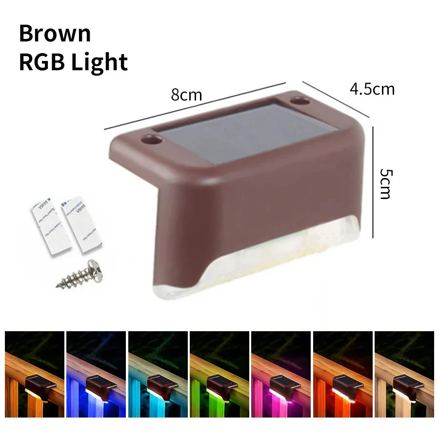1-8 Pack Led Solar Step Lights Outdoor Fence Garden Lamp for Stairs Yard Patio Pathway Deck 3 Colors Waterproof RGB Sunlight RELUX.STORE