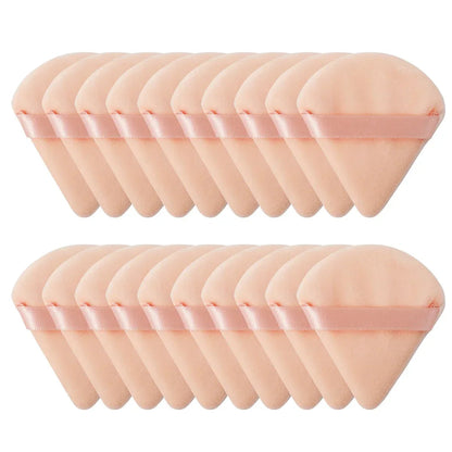 10/20Pcs Triangle Velvet Powder Puff Pizza Flours Mini Face Makeup Sponge Cosmetics Washable Lightweight Makeup Tool RELUX.STORE