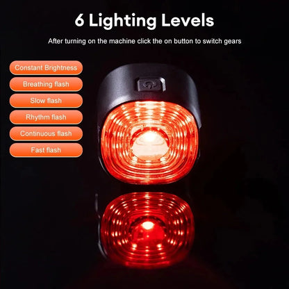 GlYO Auto Brake Sensing Bicycle Tail Light -USBRechargeable, lP66 Waterproof LED WarningLight for MTB & Road Bike Night Safety