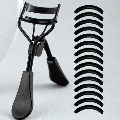 Portable Eyelash Curler with 15 Silicone Pads and Stainless Steel Eyelash Curler, Used for Eyelash Extension and Curling Tools RELUX.STORE