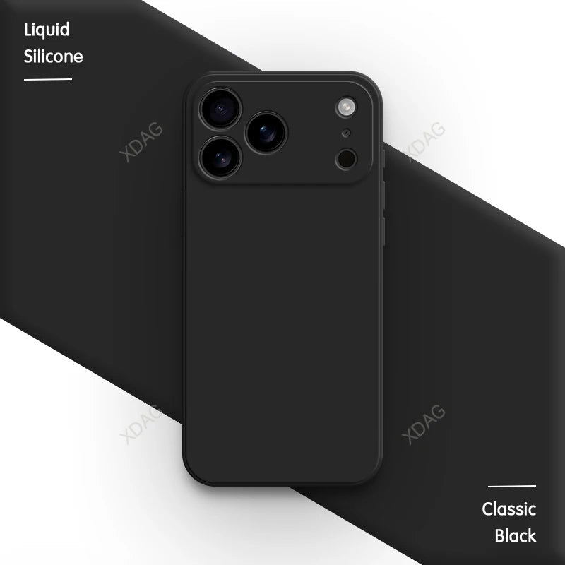 Liquid Silicone Original Phone Case for iPhone 17 Pro Max Air 17Pro 17Max 5G Straight Edge Lens Protection Soft Basic Back Cover RELUX.STORE