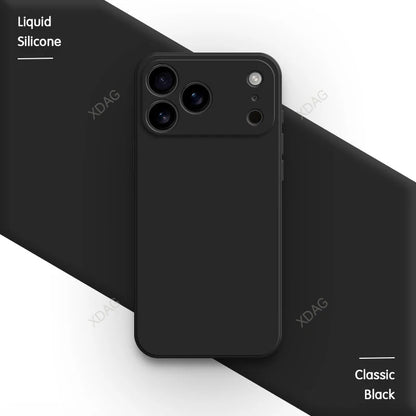 Liquid Silicone Original Phone Case for iPhone 17 Pro Max Air 17Pro 17Max 5G Straight Edge Lens Protection Soft Basic Back Cover RELUX.STORE