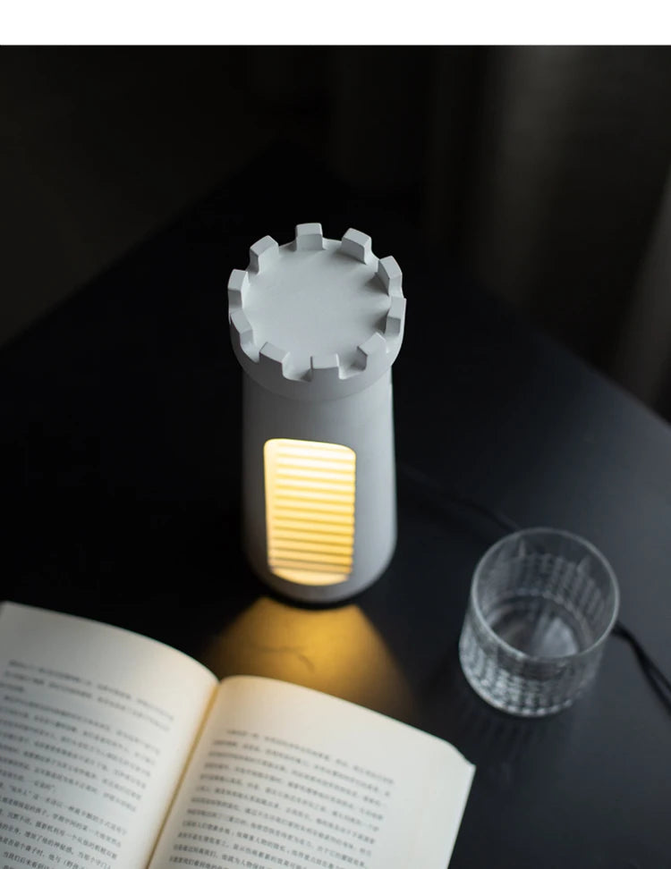 Lighthouse Eye Protection Sleep Atmosphere Simple Table Lamp Creative Gift Bedroom Touch Nightlight USB Bedside Lamp Cement Lamp