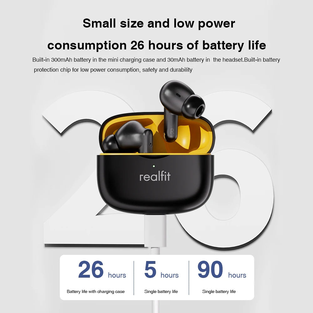 Realfit F3 ANC Active Noice Cancellation Bluetooth Earphones ENC Call HIFI Stereo Superb Bass Wireless Earbuds Sport Gaming RELUX.STORE