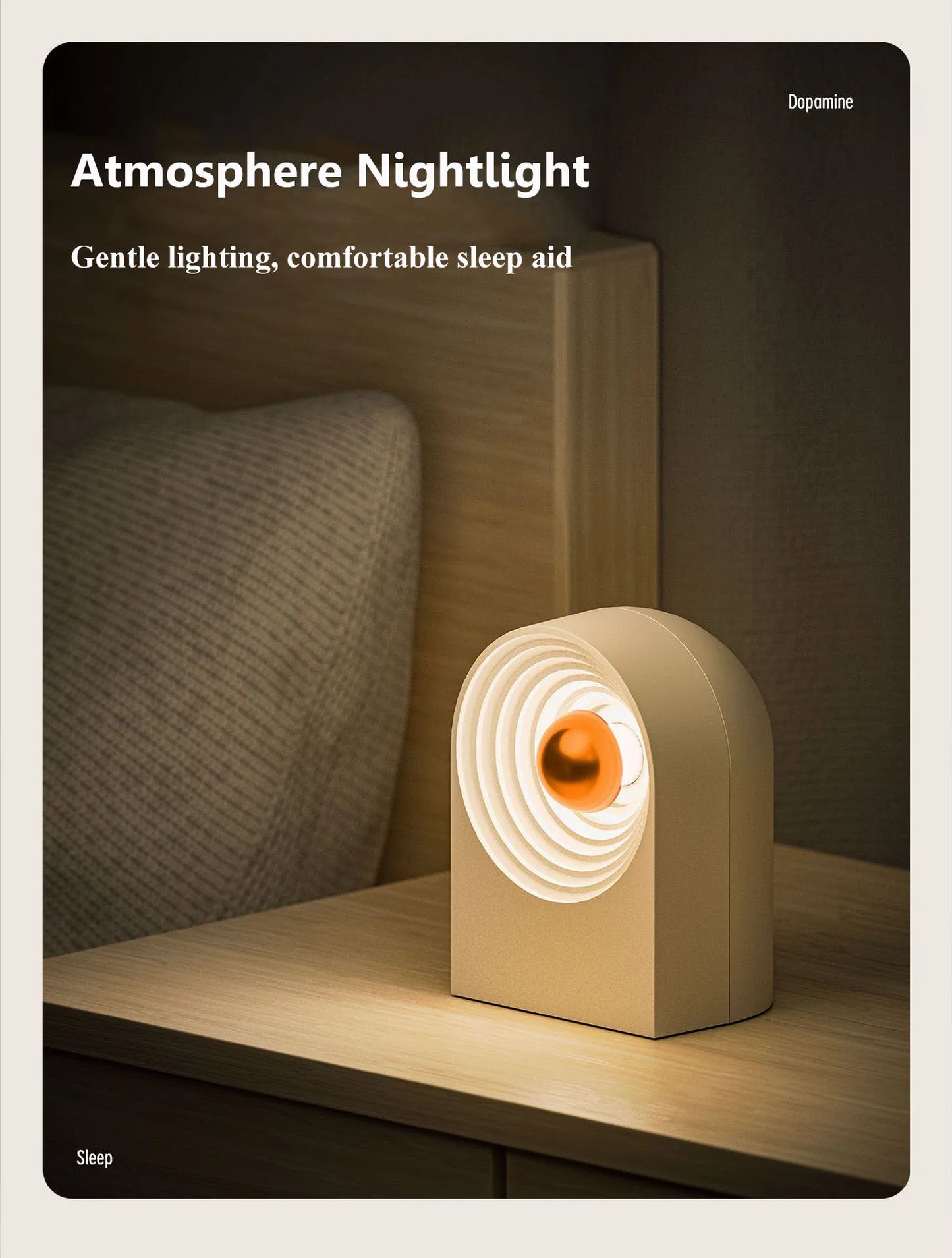 Mini Portable Bluetooth Speaker White Noise Sleep Aid Music Box TWS Stereo Sound MP3 Music Player with Atomosphere Night Light