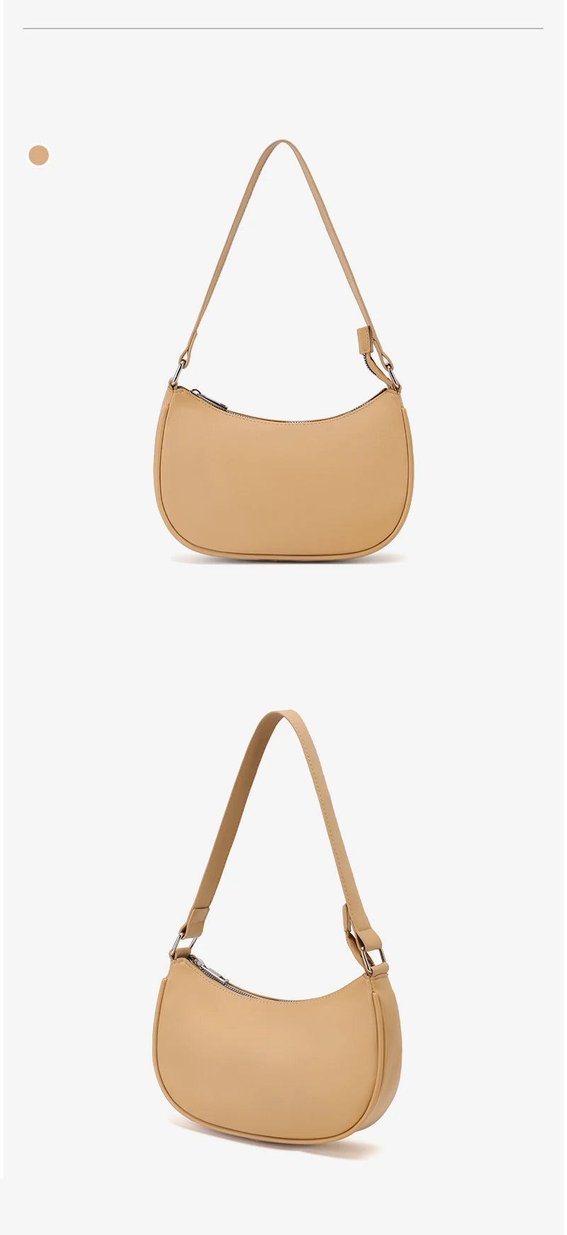 TINYAT Female Moon Bag Leather Shoulder Messenger Bag for Women Hand Bag Luxury Design Lightweight Party Ready Daily Use