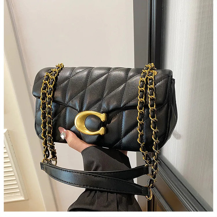 Luxury Fashion Women's Chain Handbag PU Leather Girls Shoulder Messenger Bag Brand lightweight Commuting Bag Tassel Square Bag RELUX.STORE