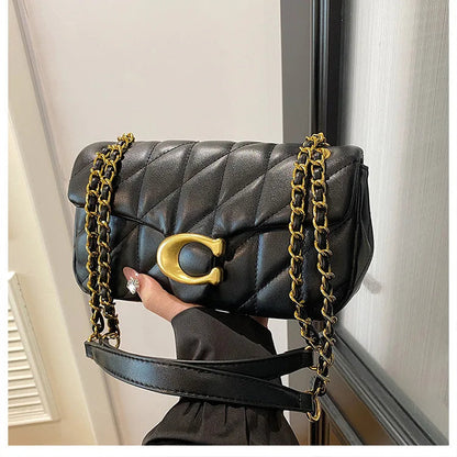 Luxury Fashion Women's Chain Handbag PU Leather Girls Shoulder Messenger Bag Brand lightweight Commuting Bag Tassel Square Bag RELUX.STORE