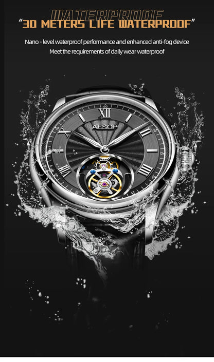 AESOP Official Watch Store Flying Tourbillon Movement Mechanical Wristwatches Skeleton Watches for Menes Luxury Waterproof 2025A