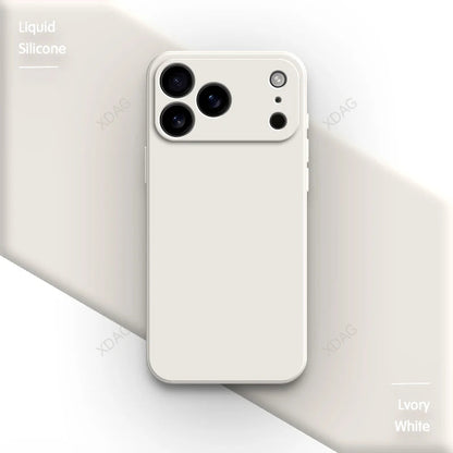 Liquid Silicone Original Phone Case for iPhone 17 Pro Max Air 17Pro 17Max 5G Straight Edge Lens Protection Soft Basic Back Cover RELUX.STORE