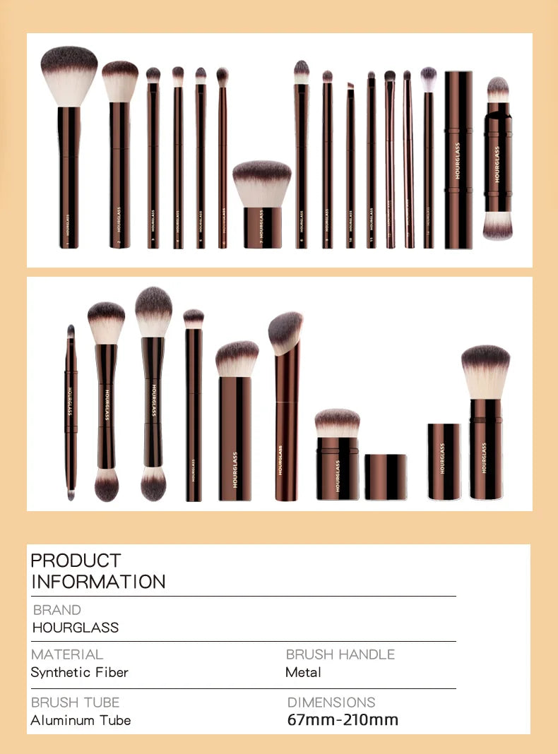 Hourglass Makeup Brushes Powder Foundation Concealer Blusher Bronzer Eye Shadow Eyebrow Eyeliner Sculpting Brush RELUX.STORE