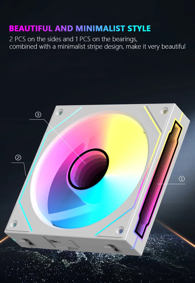 JUMPEAK MX120 360mm Modular Wireless Splicing PC 120mm Case Cooling Fan ARGB Infinite Mirror Effect For Computer Water Cooler