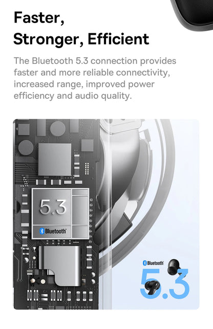 Baseus Bowie E19 Wireless Earphones Bluetooth 5.3 Big Bass 12mm Drivers IPX5 Waterproof Earbuds 33Hrs Battery Life Headphones RELUX.STORE