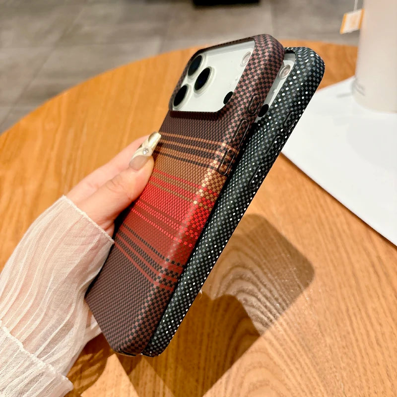 For Magsafe Magnetic Wireless Charging Luxury Solid Color Carbon Fiber Phone Case For iPhone 17 Pro Max Air Bumper Back Cover RELUX.STORE