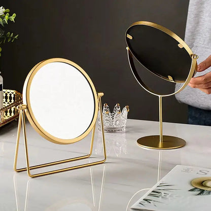 360 Degrees Rotate Iron Desktop Mirror Texture Ladies Makeup Mirror Creative Iron Mirror Strong Sense Of Style RELUX.STORE