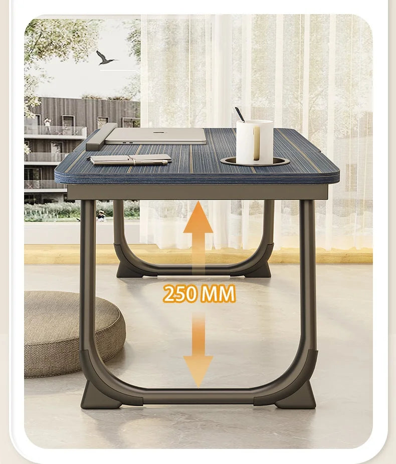 Foldable Bed Desk Adjustable Laptop Table with 5-Level Height Study Tray for Kids & Students Portable Nightstand for Dorm/Home