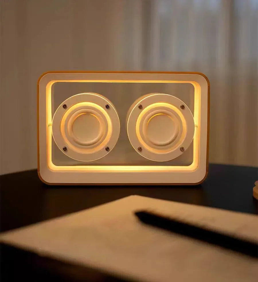 Wireless Bluetooth Speaker with Duel Horn Transparent Comfortable Reading Light Portable Stereo HIFI Sound Quality Music Box