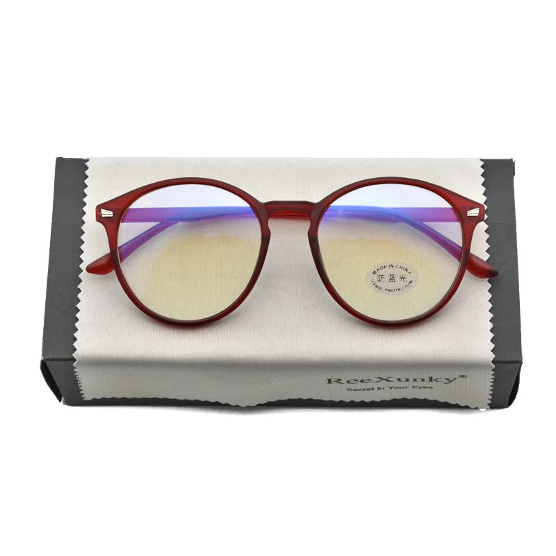 Photochromic Anti Blue Rays Computer Glasses Women Vintage Round Frame Gaming Glasses Men Anti Eyestrain Light Blocking Eyewear RELUX.STORE