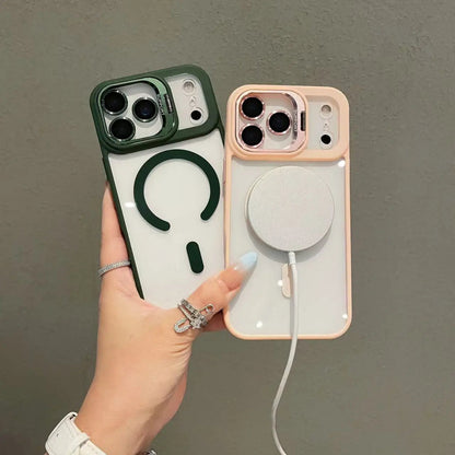Original Luxury transparent magnetic Magsafe case For iPhone17/Promax/17Air/Pro lens holder Protect clear shockproof cover RELUX.STORE