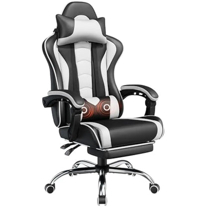 Office Chair, Chair w/ Massage Lumbar Support & Footrest Height  Adjustable Ergonomic w/ Swivel Seat & Headrest, Office Chair