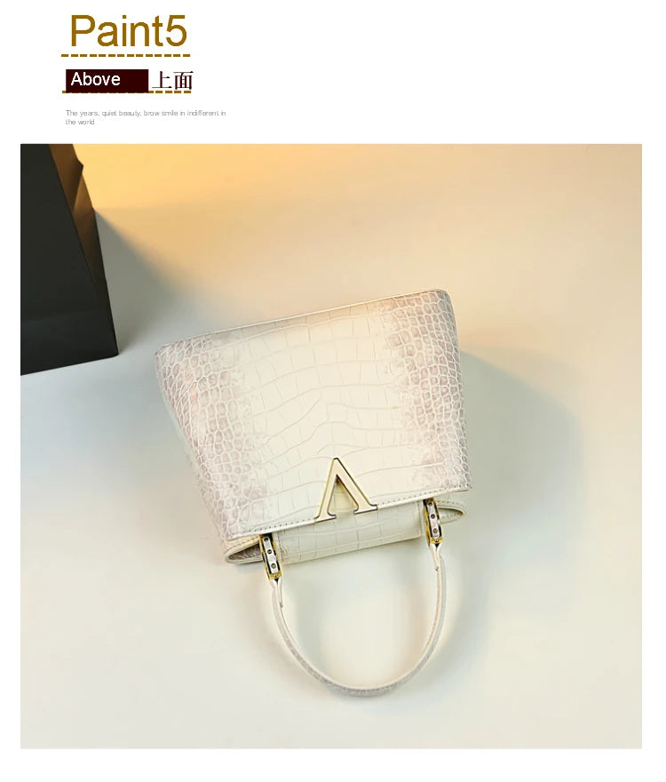 Luxury Fashion White Leather Women Handbags 2024 New Female Small Shoulder Messenger Bag Crossbody Portable Shell Bags RELUX.STORE