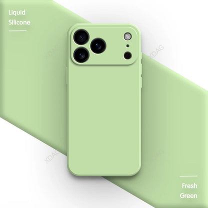 Liquid Silicone Original Phone Case for iPhone 17 Pro Max Air 17Pro 17Max 5G Straight Edge Lens Protection Soft Basic Back Cover RELUX.STORE