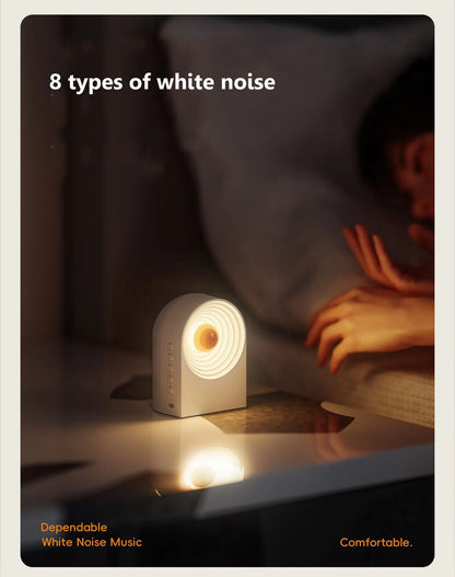 Mini Portable Bluetooth Speaker White Noise Sleep Aid Music Box TWS Stereo Sound MP3 Music Player with Atomosphere Night Light