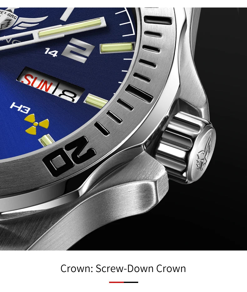 Yelang V1019 Brand 44MM Men Watch NH36 100M PROFESSIONAL WATERPROOF Deep Diving Mechanical Automatic Watch Sapphire Lens Reloj