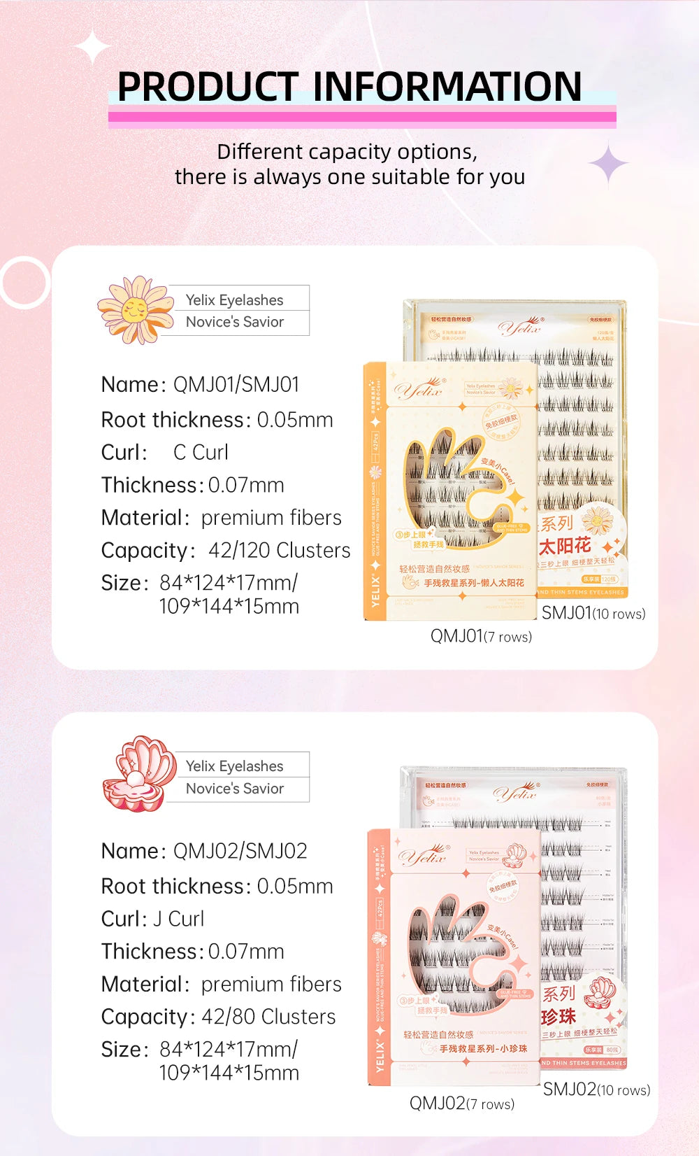 Yelix Self-adhesive Glue Free False Eyelashes Reusable DIY Segmented DIY Lashes Clusters No Glue Needed Natural Soft Lashes RELUX.STORE