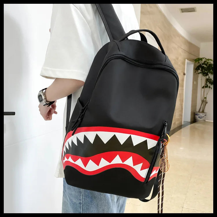 Men's Tactical Backpack: Shark-Mouth Opening Travel Rucksack | Water-Resistant Student Daypack for Outdoor Hiking & College