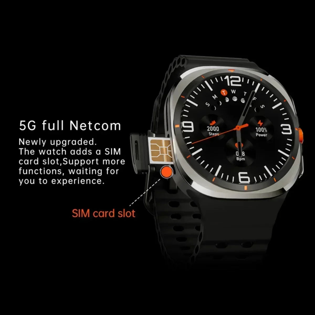 2025 New W7 5G Fitness Smart Watch Full Network GPS NFC Call Information Display Men's Sports Watch Application Download