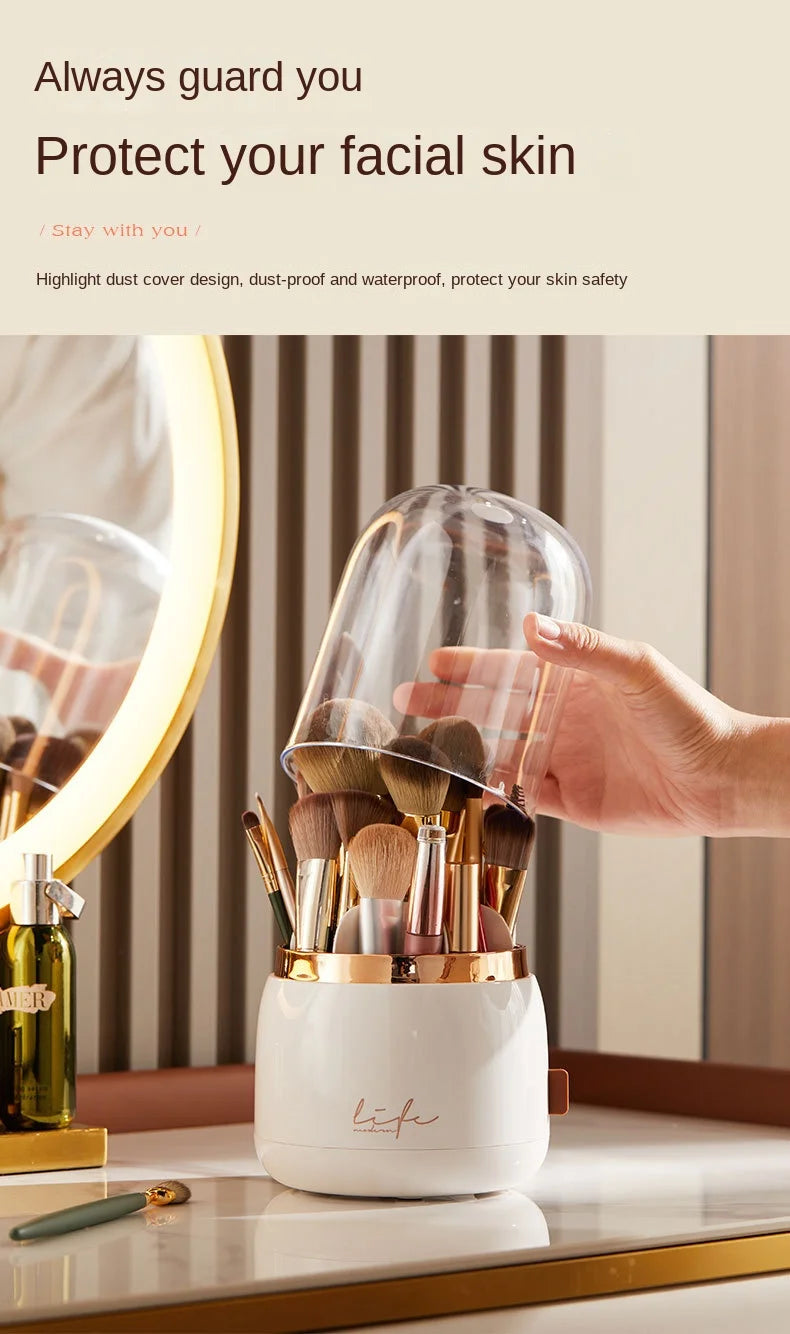 360° Rotating Makeup Organizer Brush Holder Cosmetic Storage Box Pen Case Lipstick Organizer - Clear Plastic Makeup Storage RELUX.STORE