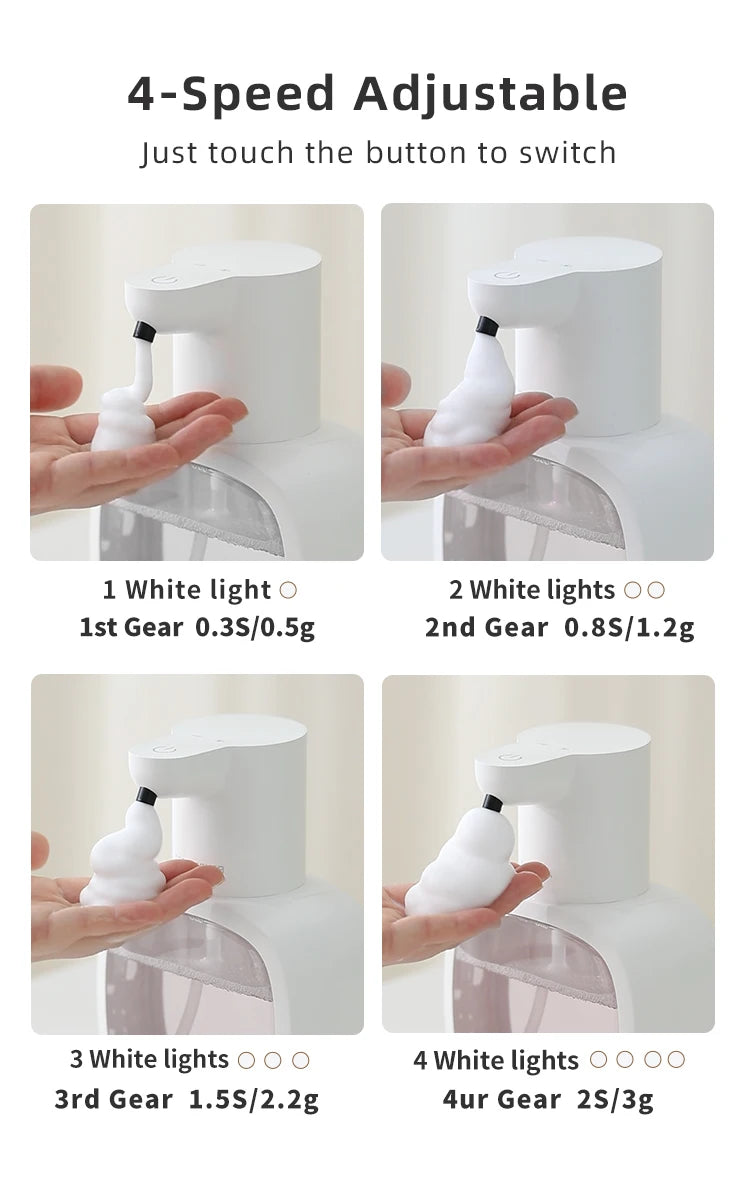 New Wall Mounted Automatic Soap Dispenser Foam Smart Hand Washing Machine 500ml Liquid Rechargeable Bathroom Induction Sensor