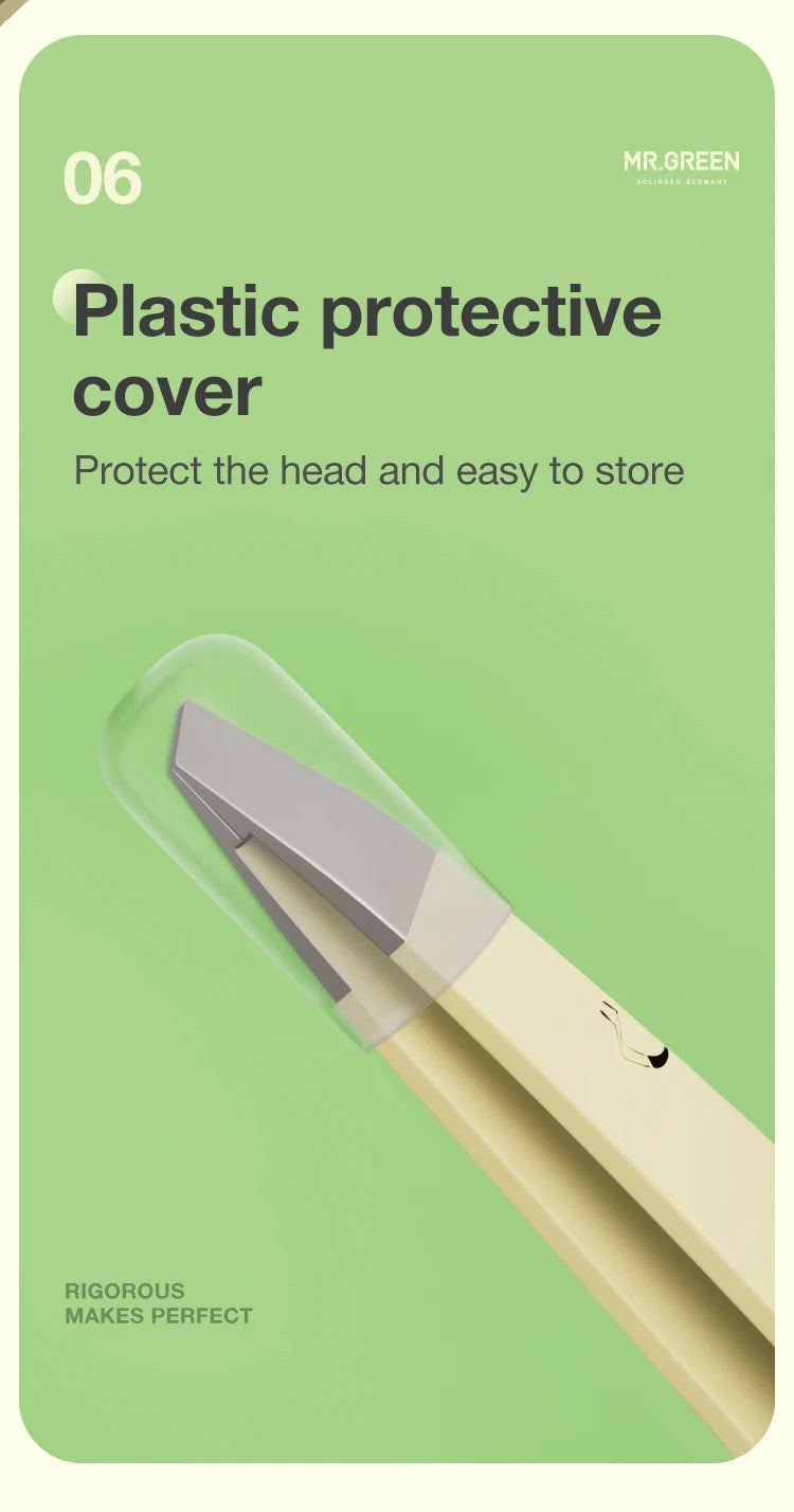 MR.GREEN Curve Handle Eyebrows Tweezers Professional Fine Hairs Puller Makeup Tools Stainless Steel Beauty Clips Removal RELUX.STORE