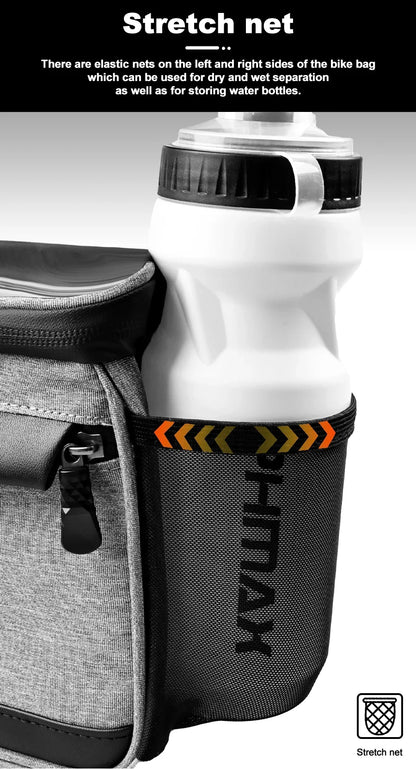 PHMAX Bike Front Bag Portable Bike Mountain Bike Handlebar Bag Multi-Pocket MTB Storage Bag Large Capacity Waterproof Bike Bag