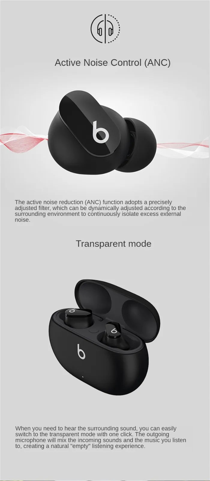 Studio Buds Wireless Bluetooth Earbuds Noise Reduction Headset Ipx4 Waterproof Earphones Compatible With Android