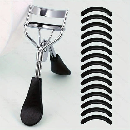 Portable Eyelash Curler with 15 Silicone Pads and Stainless Steel Eyelash Curler, Used for Eyelash Extension and Curling Tools RELUX.STORE