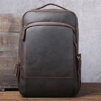 High Quality Fashion Genuine Leather Backpack Men Bagpack Student School Bag Backpack daily male Rucksack large Knapsack Black