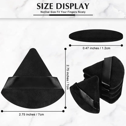 10/20Pcs Triangle Velvet Powder Puff Pizza Flours Mini Face Makeup Sponge Cosmetics Washable Lightweight Makeup Tool RELUX.STORE