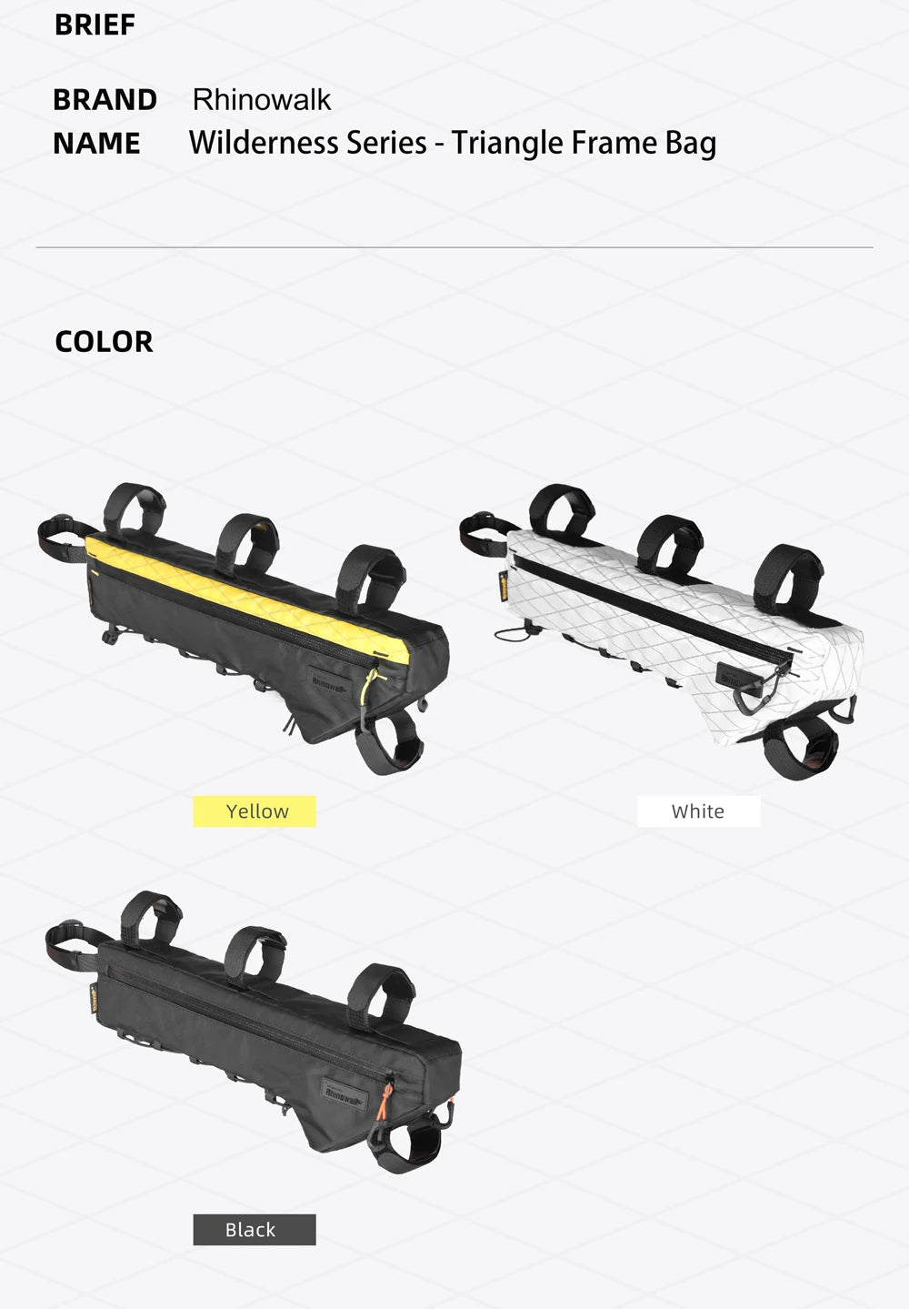 Rhinowalk Bike Frame Bag Water-Resistant Bicycle Triangular Crossbeam Bag For Mtb&Road Gravel Bike With Frame Lengths Over 17 In