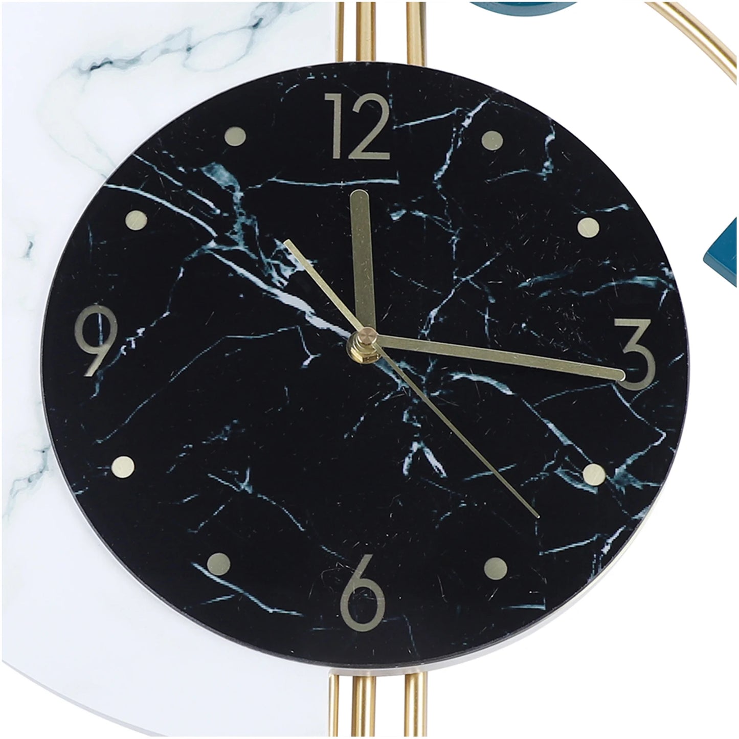 Silent Wall Clock for Living Room Bedroom Wall Decorations Creative Semicircle Marble Quartz Wall Clock Gift