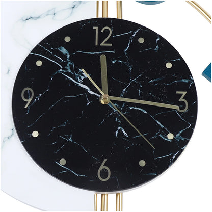 Silent Wall Clock for Living Room Bedroom Wall Decorations Creative Semicircle Marble Quartz Wall Clock Gift