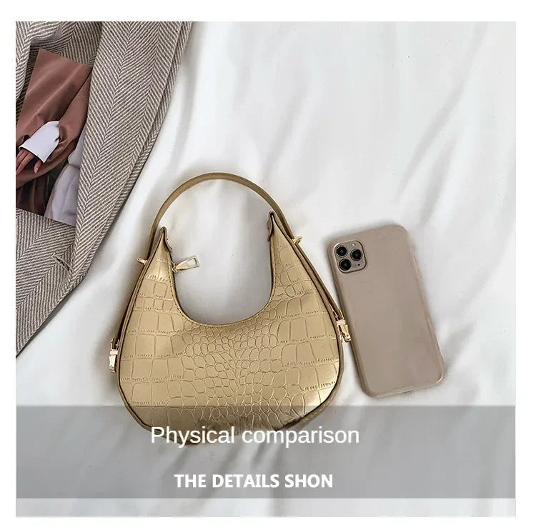 Fashion Luxury Design PU Leather Shoulder Bag Women Small Clutch Handbag Purse Female Underarm Bag Travel Totes shoulder bag RELUX.STORE