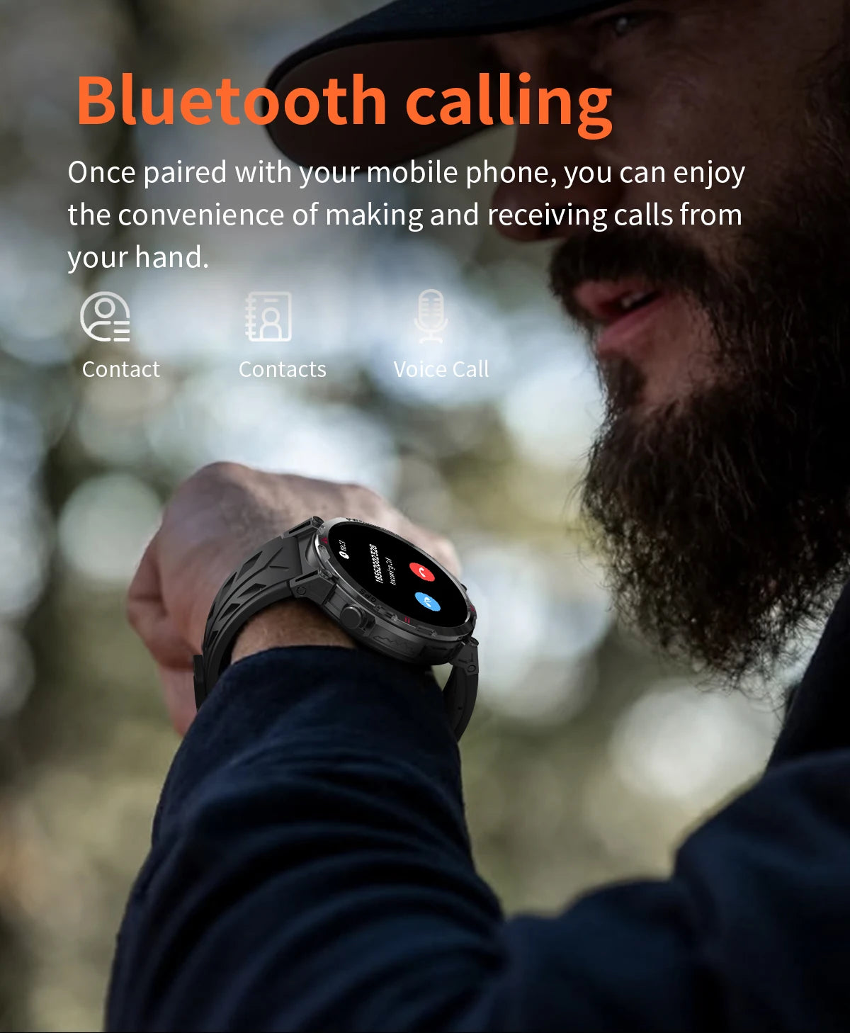 2025 New Military AMOLED HD SmartWatch 650Mah Battery GPS Compass 5ATM Waterproof Tactics 100+ Sport BT call Smart Watch For Men