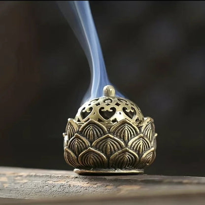 1pc Hollow Lotus Incense, Burner Hollow Incense Serving Tea Table Ornament, Mini Incense Burner RELUX.STORE