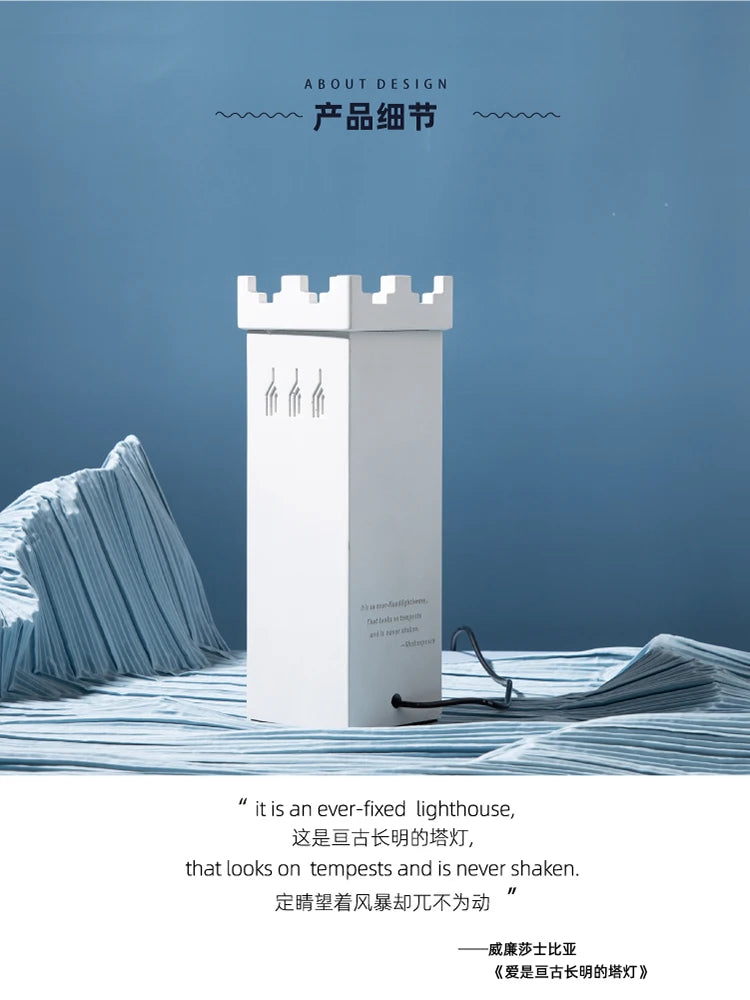 Lighthouse Eye Protection Sleep Atmosphere Simple Table Lamp Creative Gift Bedroom Touch Nightlight USB Bedside Lamp Cement Lamp