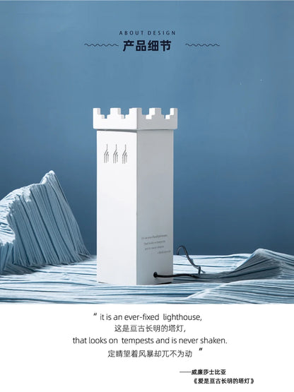 Lighthouse Eye Protection Sleep Atmosphere Simple Table Lamp Creative Gift Bedroom Touch Nightlight USB Bedside Lamp Cement Lamp