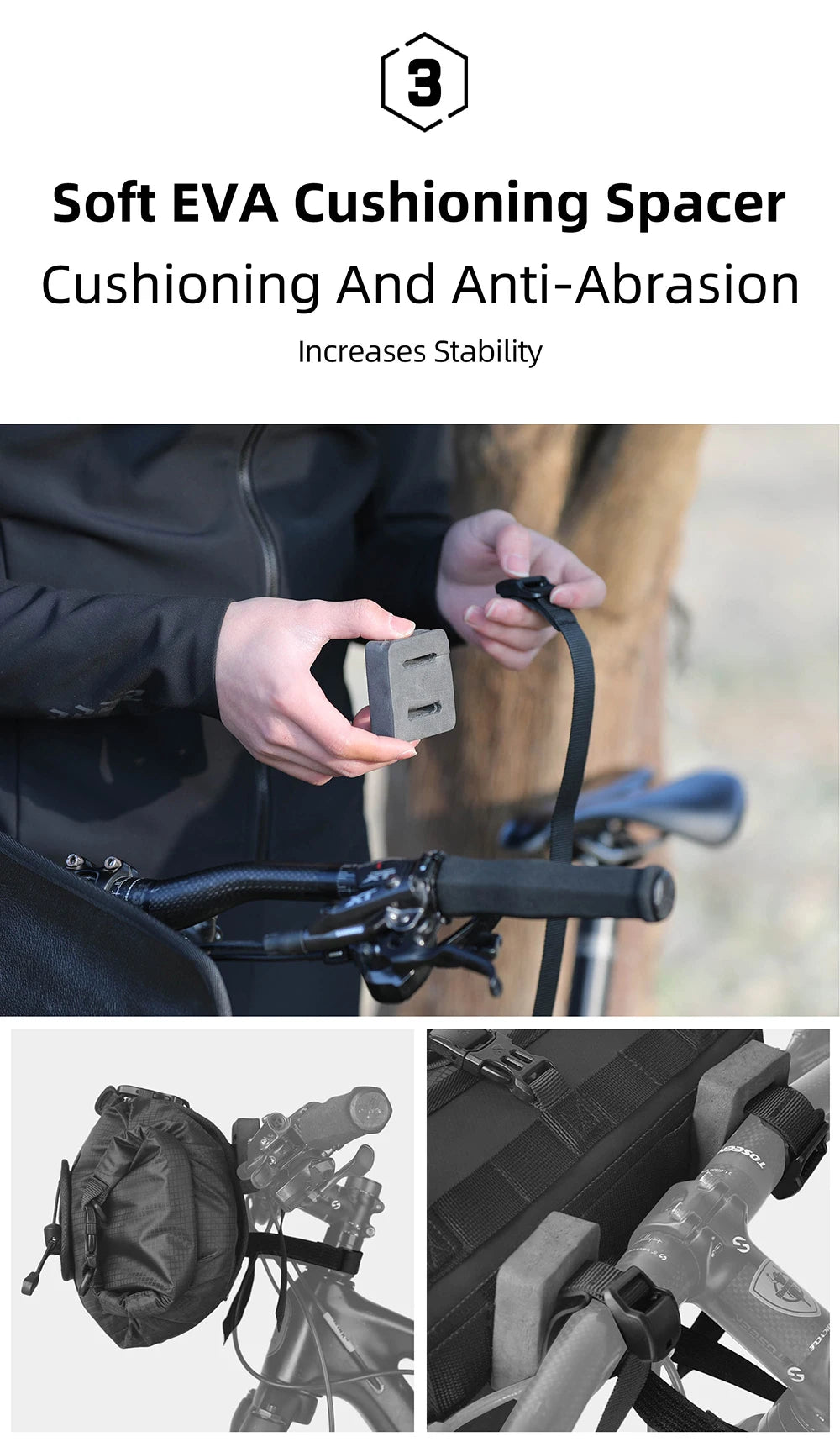 Rhinowalk Bicycle Handlebar Bag 12L Waterproof Bike Mounts Set Bike Bag Base With Replaceable Inner Dry Bag Luggage Storage