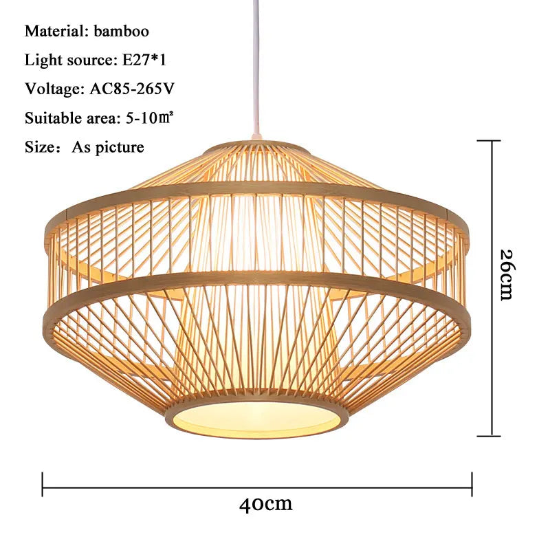 New Chinese Style Bamboo Chandelier Restaurant Lamps Creative Features Restaurant Bar Hot Pot Restaurant Tea House Pentent Lamp